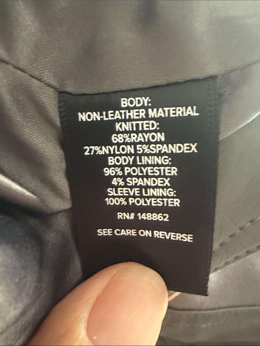 torrid Charcoal Gray Faux Leather Moto Jacket with Knit Sleeves 2X - Picture 9 of 9